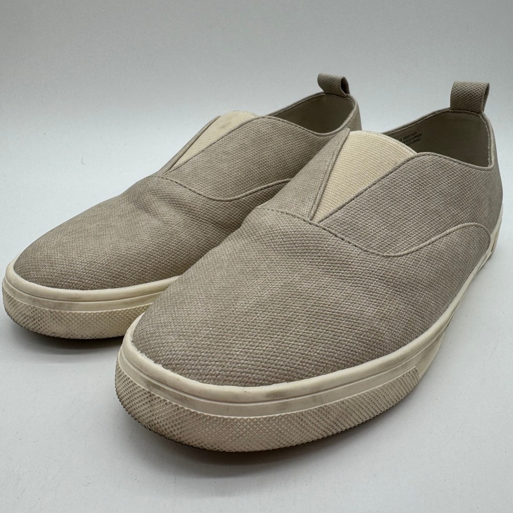 Kensie Salia Beige Textile Slip On Sneakers Womens 10 Casual Flats